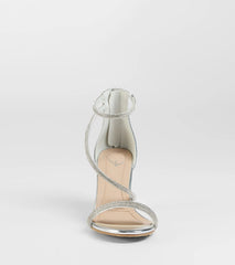 Love To Sparkle Rhinestone Strap Block Heels