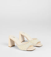 Classy And Cute Faux Pearl Block Heels