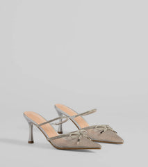 Chic Steps Glitter Mesh Stiletto Pumps