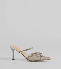 Chic Steps Glitter Mesh Stiletto Pumps