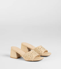 Perfect Pair Cutout Block Heel Mules