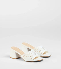 Perfect Pair Cutout Block Heel Mules