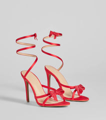 Chic Charm Bow Spiral Stiletto Heels