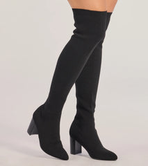 Chic Stride Knit Over-The-Knee Boots