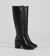 Chic Strides Faux Leather Under-The-Knee Boots