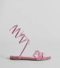 Perfectly Glam Rhinestone Butterfly Spiral Strap Sandals