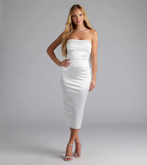 Renee Bow Satin Midi Dress