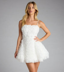 Hallie Rosette Lace-Up Skater Dress