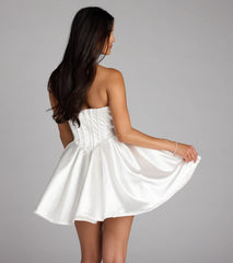 Jodie Satin Skater Corset Dress