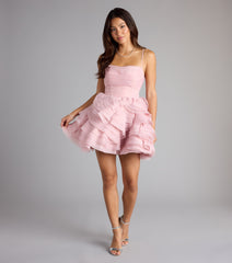 Eden Lace-Up Layered Skater Dress