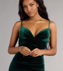 Kori Velvet V-Neck Mini Dress