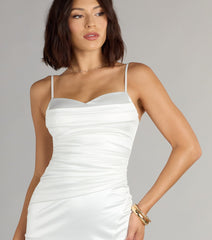 Melody Satin Slit Midi Formal Dress