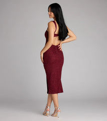 Savannah Glitter Cutout Midi Formal Dress