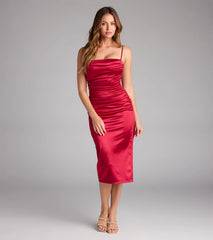 Chelsea Satin Midi Formal Dress