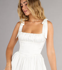 Elida Lace-Up Skater Satin Short Dress