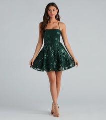 Joanna Sequin Lace Party Dress