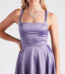 Sabrina Satin Lace-Up Party Dress