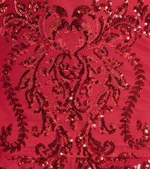 Madalyn V-Neck Ruffle Sequin Satin Mini Dress