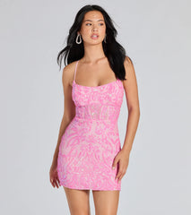 Leyla Sequin Strappy Back Mini Dress