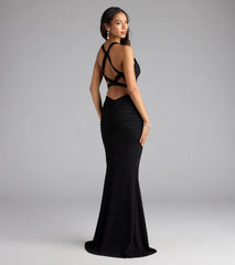 Corinne Glitter Knit Strappy Back Mermaid Dress