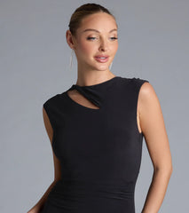 Deirdre Ruched High Slit Mermaid Dress