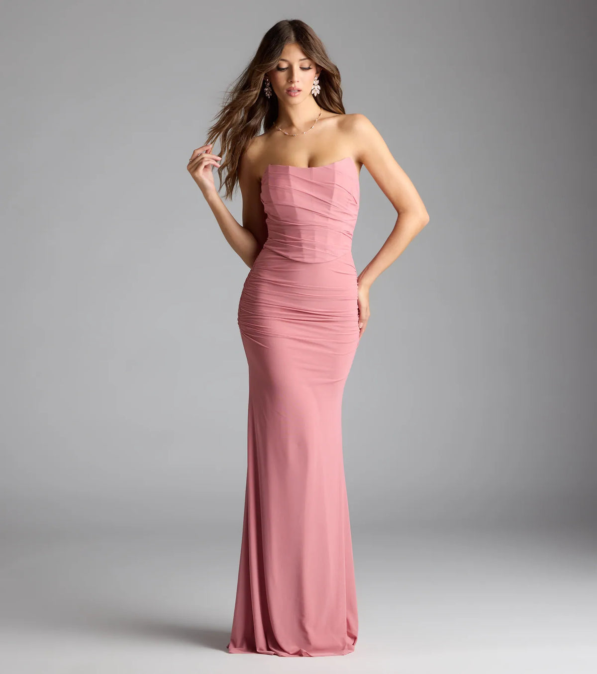 Kenzie Corset Mermaid Mesh Formal Dress