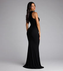 Katherine Mock Neck Cutout Mermaid Formal Dress