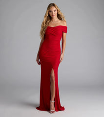 Giada Glitter Knit Off-the-Shoulder Column Dress