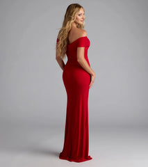 Giada Glitter Knit Off-the-Shoulder Column Dress