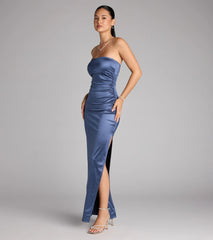 Kaleigh Satin Strapless Formal Dress