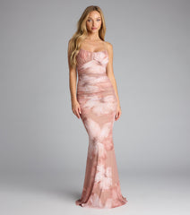 Felicity Floral Lace-Up Mermaid Formal Dress