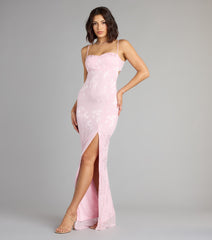 Gabriella Floral Embroidered Tie Back Formal Dress