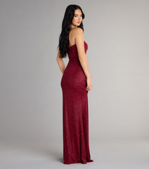 Kaye Strapless Mermaid Slit Glitter Formal Dress