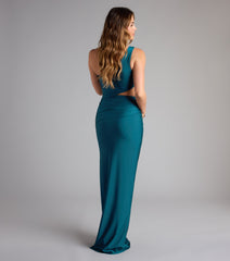 Natalia One-Shoulder Cutout Slit Formal Dress