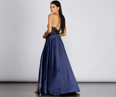 Blake Lace Back Satin Dress