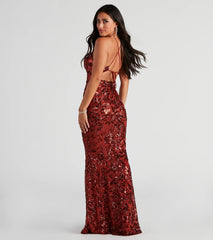Marleigh Formal Sequin Scroll Dress