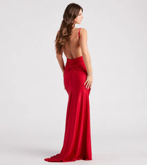 Reagan Formal Satin Low Back Mermaid Dress