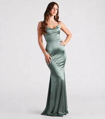 Jennifer Stretch Satin Ruched Formal Dress