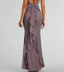 Linda Formal Glitter Ruffled Dress