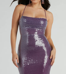 Alaia Lace-Up Mermaid Ombre Sequin Formal Dress