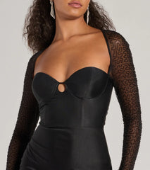 Wren Beaded Long Sleeve High Slit Column Dress