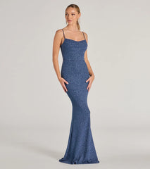 Erica Cowl Neck Mermaid Glitter Formal Dress