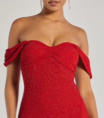 Tamara Off-The-Shoulder Mermaid Glitter Formal Dress