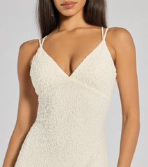 Danni Lace-Up Beaded Lace Column Dress