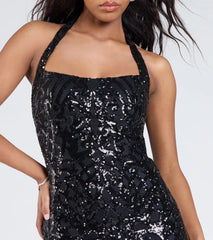 Esmeralda Halter Mermaid Sequin Formal Dress