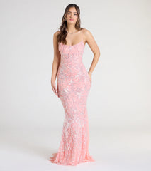 Claire Lace-Up Sequin Mermaid Dress