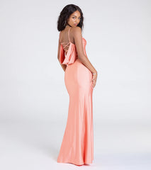 Lizzie Lace-Up Cowl Back Slit Formal Dress