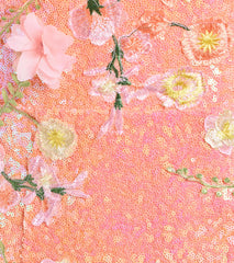 Minerva Strapless Floral Sequin Formal Dress