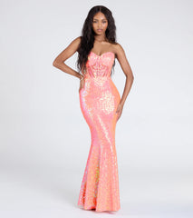 Zoe Lace-Up Corset Mermaid Sequin Formal Dress