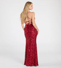 Violetta Sequin Lace-Up Mermaid Dress
